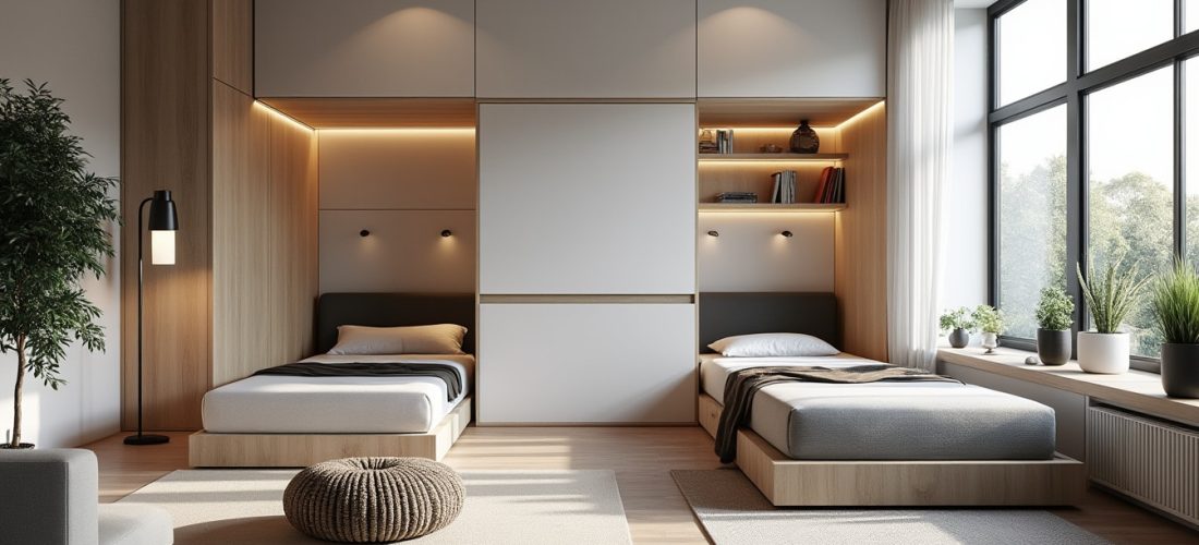 découvrez comment l'aménagement intérieur optimise les petits espaces grâce à l'installation de lits escamotables, alliant praticité et gain de place.