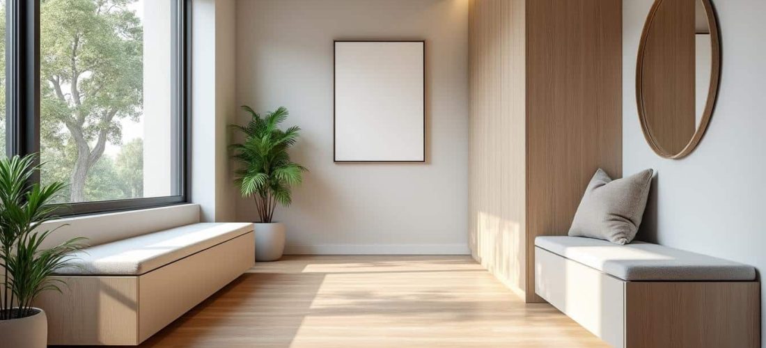 découvrez comment l'aménagement intérieur avec des bancs coffres transforme et optimise votre hall en alliant fonctionnalité et esthétisme.