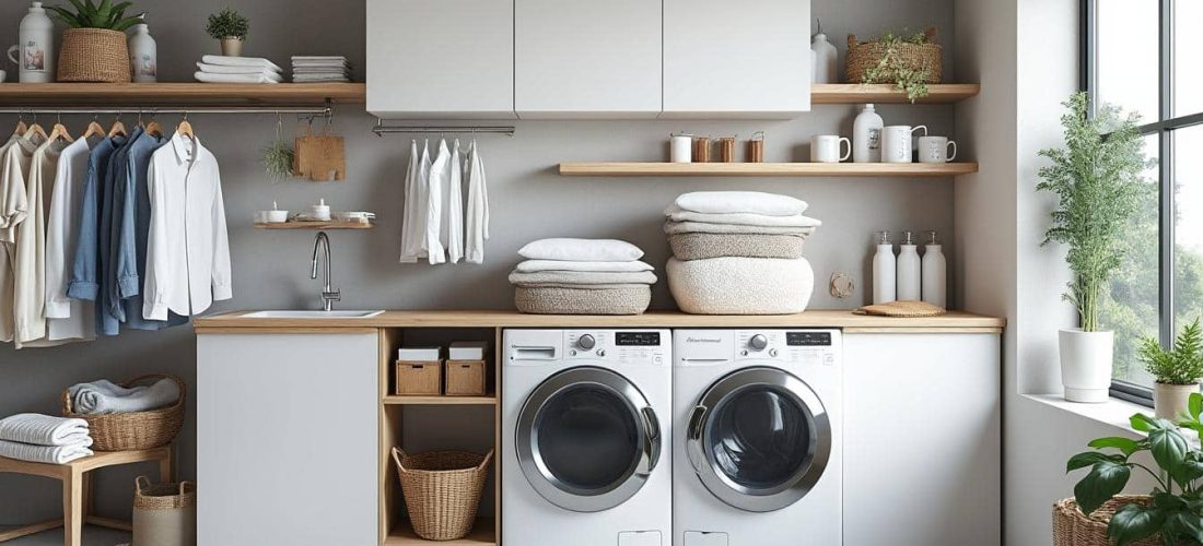 découvrez comment l'aménagement intérieur des buanderies peut être optimisé pour améliorer le séchage du linge, alliant fonctionnalité et gain d'espace.