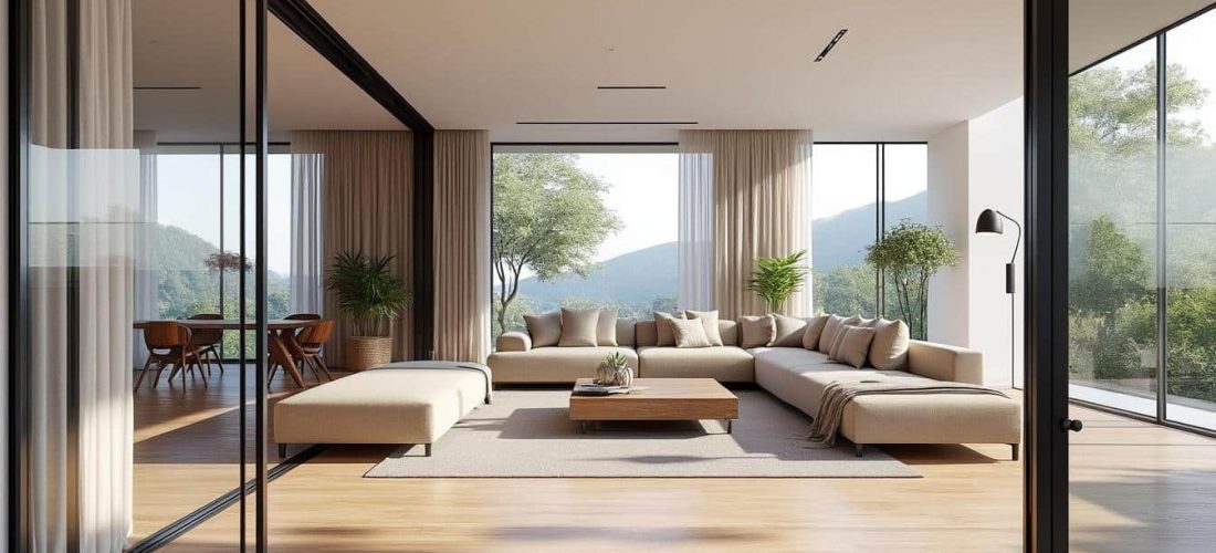 découvrez comment l'aménagement intérieur avec des portes coulissantes optimise l'espace et crée une sensation d'ouverture pour un gain de recul optimal.