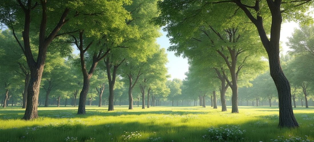 découvrez comment le jardin de plaine utilise des arbres à haute tige pour offrir de l'ombre naturelle et créer un espace agréable et ombragé.