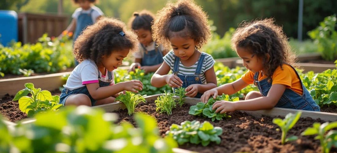 découvrez comment le jardin nourricier sensibilise les enfants au cycle de la terre en leur enseignant le respect de la nature et l'importance de la biodiversité.