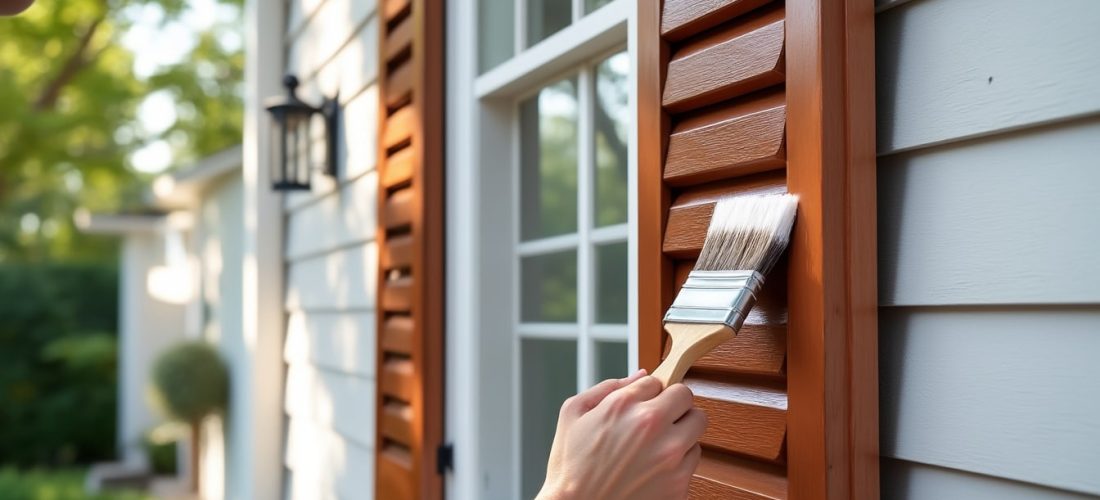 les travaux de peinture extérieure sont essentiels pour protéger et embellir les volets en bois, assurant leur durabilité face aux intempéries.