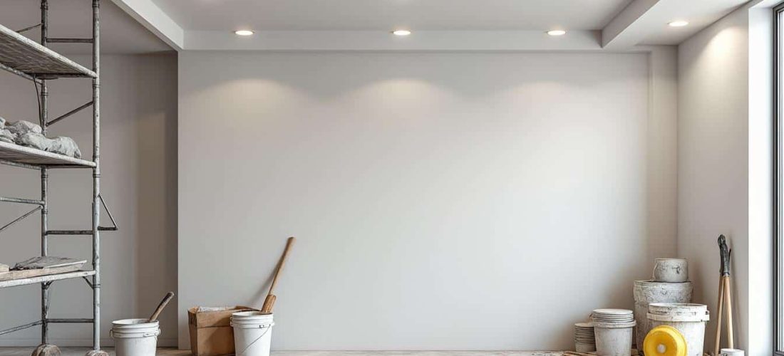 découvrez comment les travaux de plâtrerie permettent de créer des faux plafonds modernes équipés de spots encastrés pour un éclairage optimal et esthétique.