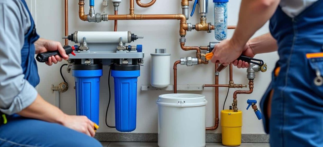découvrez comment nos professionnels de la plomberie installent des filtres à eau centraux pour assurer une eau pure et de qualité dans toute votre maison.