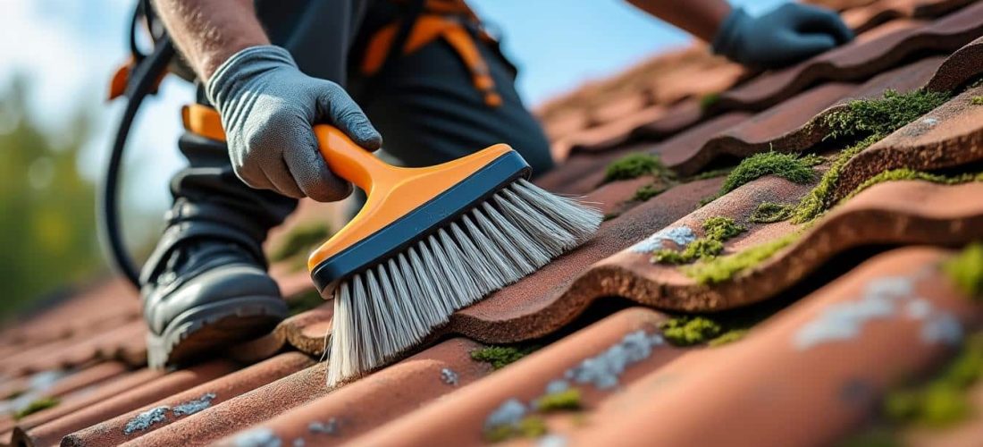 découvrez nos services professionnels de nettoyage de toiture par brossage manuel pour des tuiles propres et protégées. un entretien soigné pour prolonger la durée de vie de votre toiture.