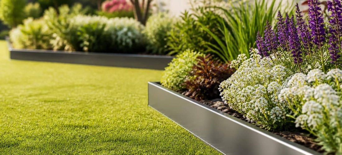 améliorez l'apparence de votre jardin avec une bordure en acier pour une délimitation nette et durable des parterres, facilitant ainsi leur entretien.