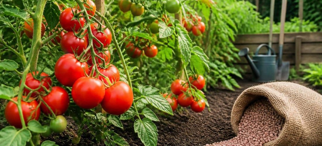 améliorez la fructification de vos tomates avec un engrais riche en potassium, idéal pour l'entretien efficace et naturel de votre jardin.