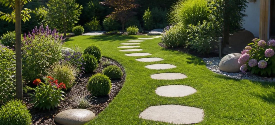 optimisez le guidage naturel sur votre pelouse avec des pas japonais élégants, pour un aménagement extérieur harmonieux et une décoration raffinée.