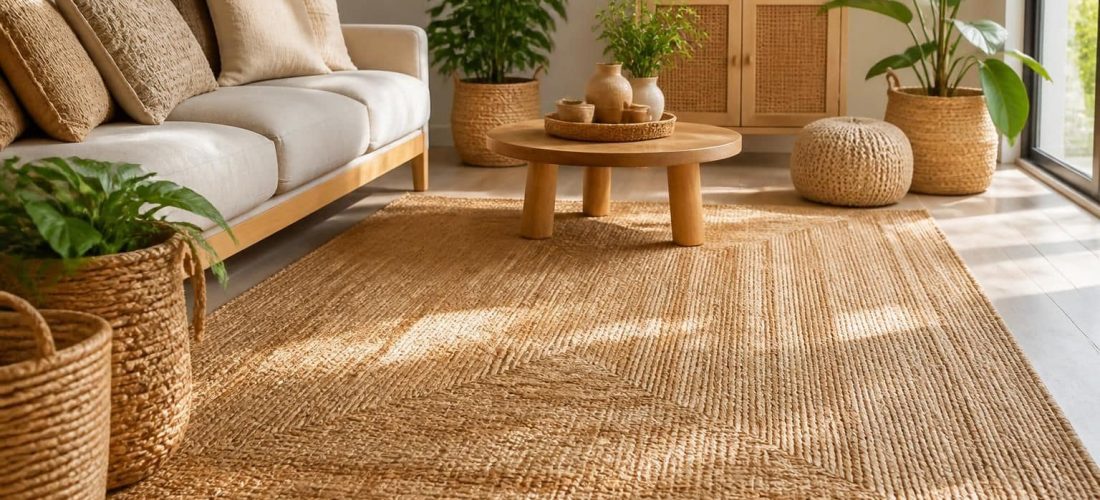 améliorez l'intégration des fibres végétales dans vos projets de décoration intérieure grâce au tapis en jute, alliant naturel et élégance pour un rendu unique.